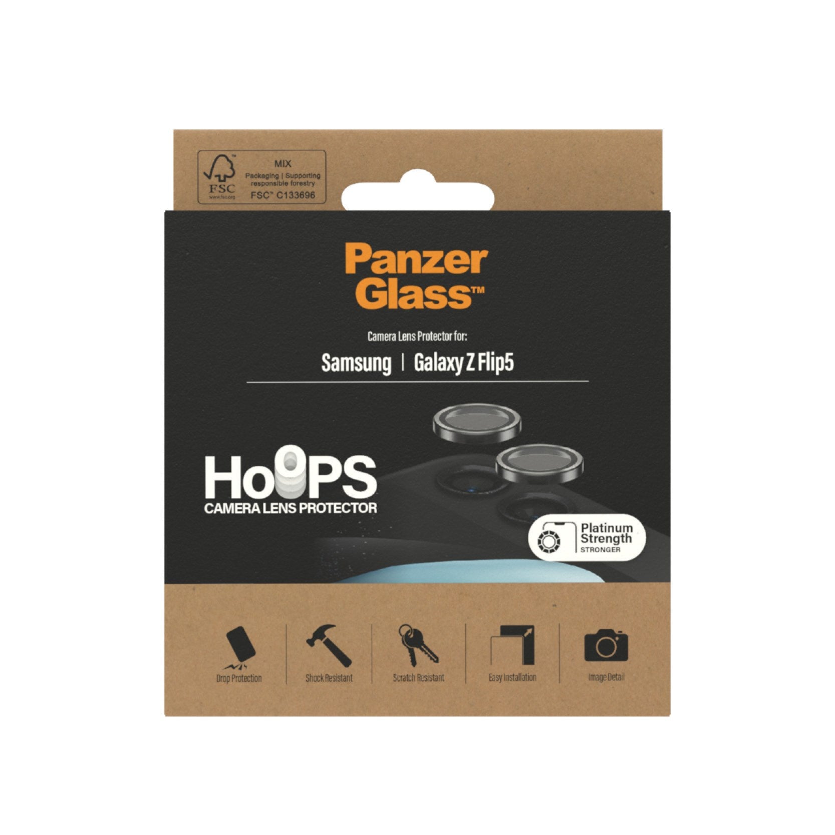 PanzerGlass® Hoops® Black Camera Lens Protector Samsung Galaxy Z Flip5 5G